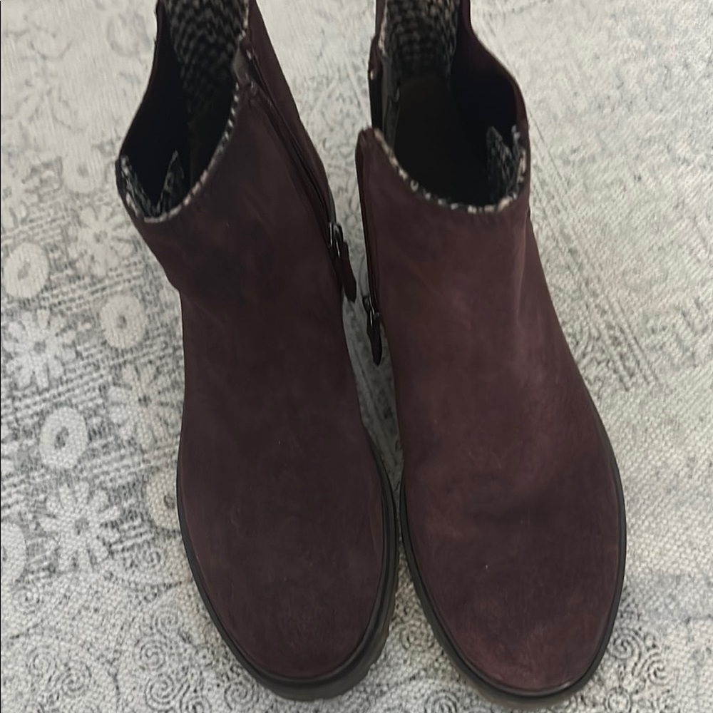 Rockport Burgundy  Suede Chelsea Ankle Boots